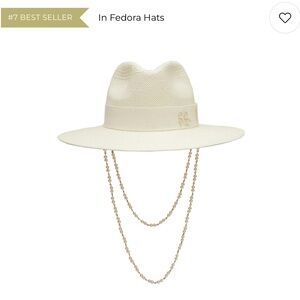 Ruslan Baginskiy Double Chain Strap Fedora Hat in White Elegant Fedora Hat Chain